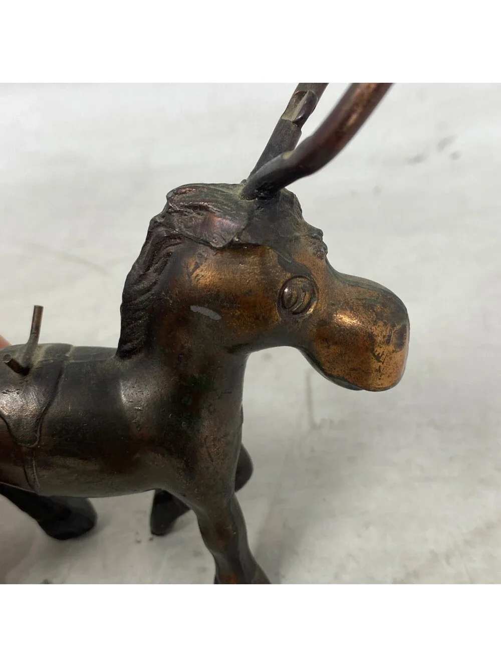 Vintage Brass Horse Corkscrew Bottle Opener  Wine Tool Barware Collectible